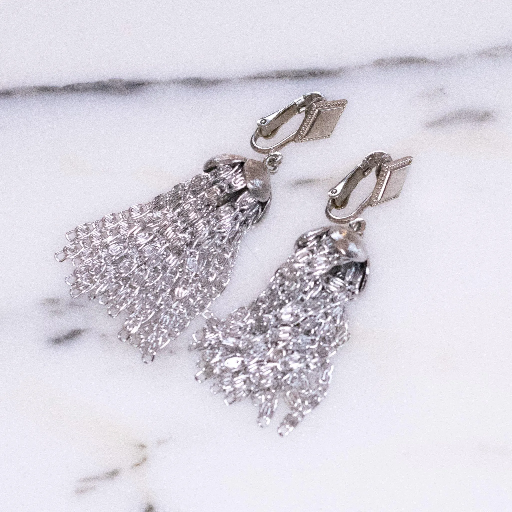 Vintage Sarah Coventry Silver Tassel Earrings