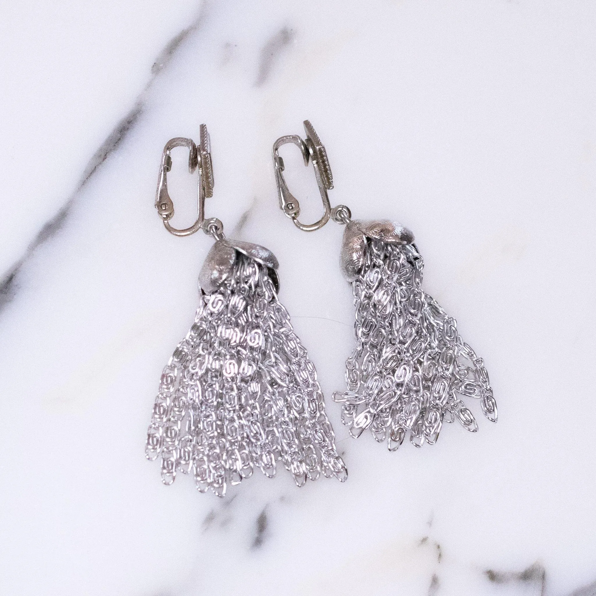 Vintage Sarah Coventry Silver Tassel Earrings