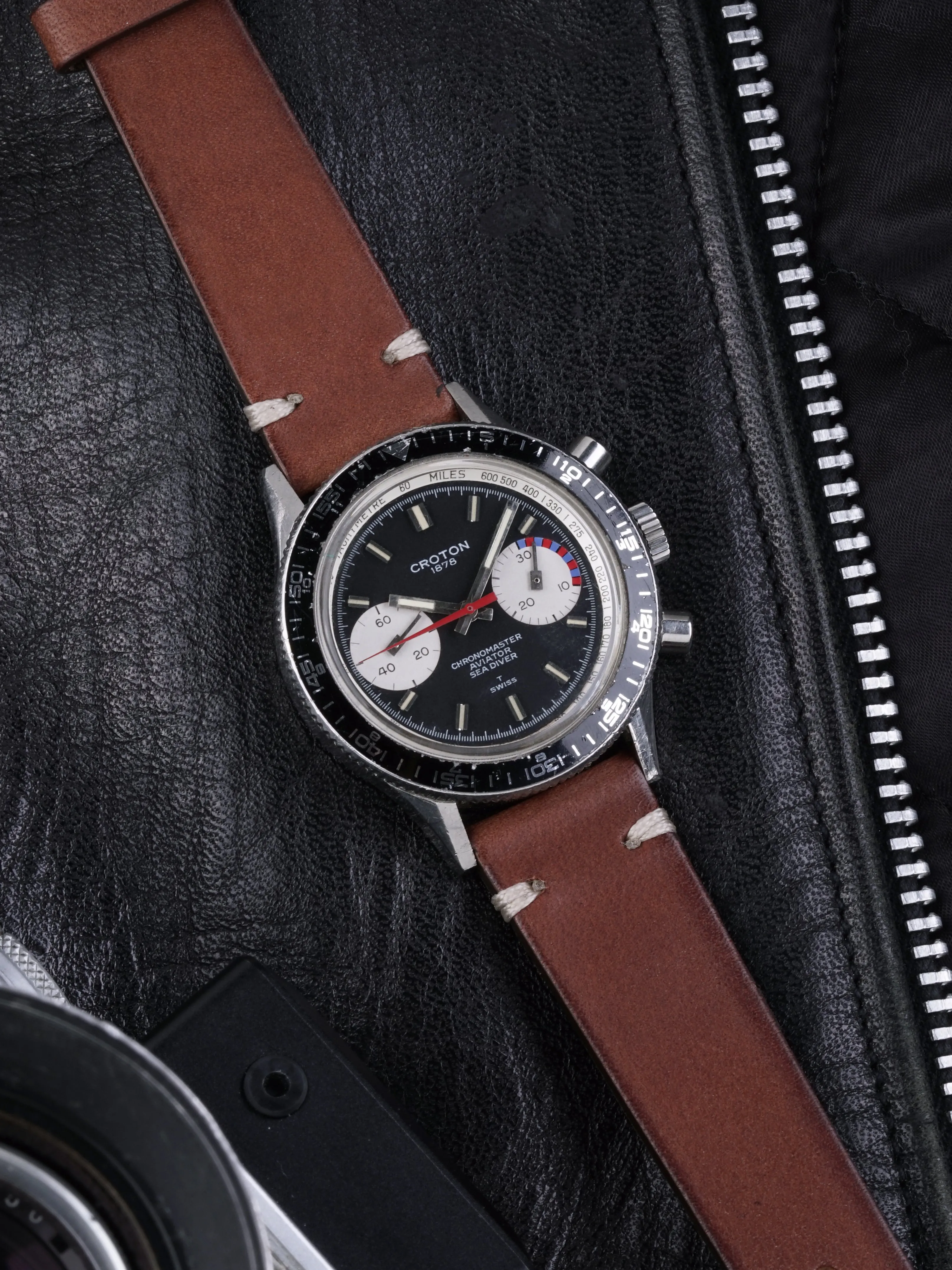 Vintage Style Calfskin Watch Strap - Havana