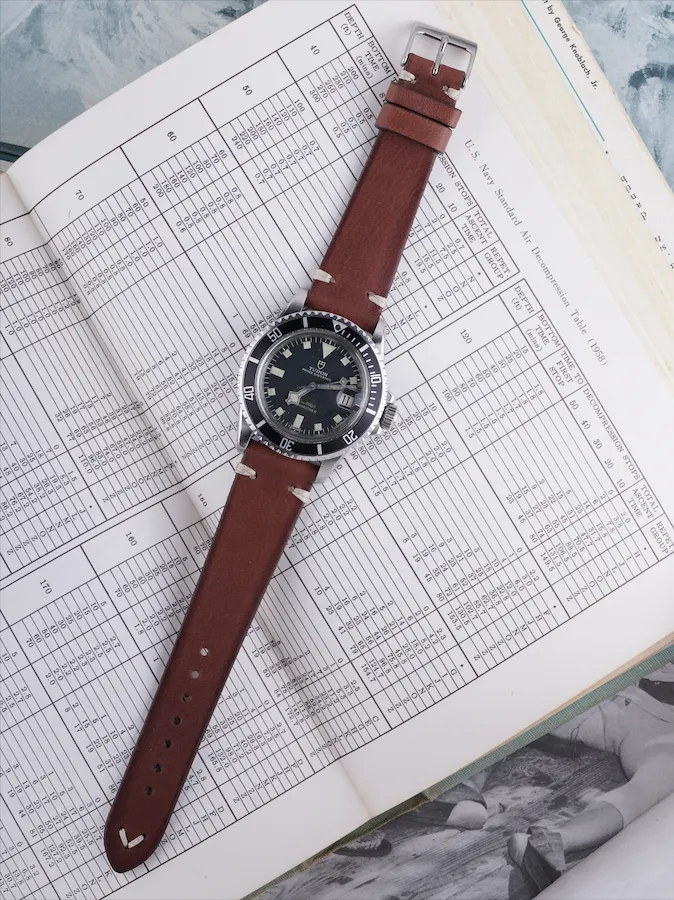 Vintage Style Calfskin Watch Strap - Havana