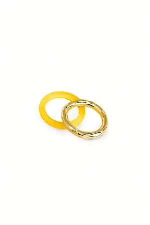 Vintage Style Metallic Acrylic Resin Ring Set