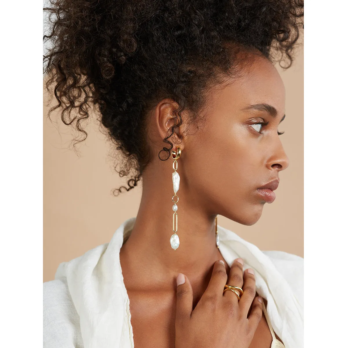 Wave Ring Duo in Gold