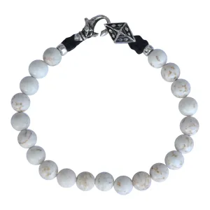 White Howlite and Silver Bracelet