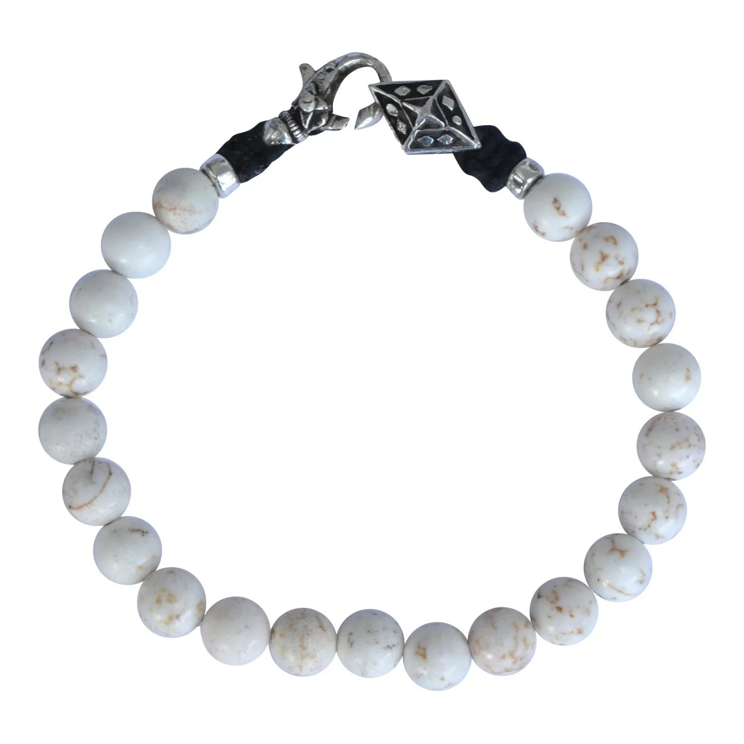 White Howlite and Silver Bracelet