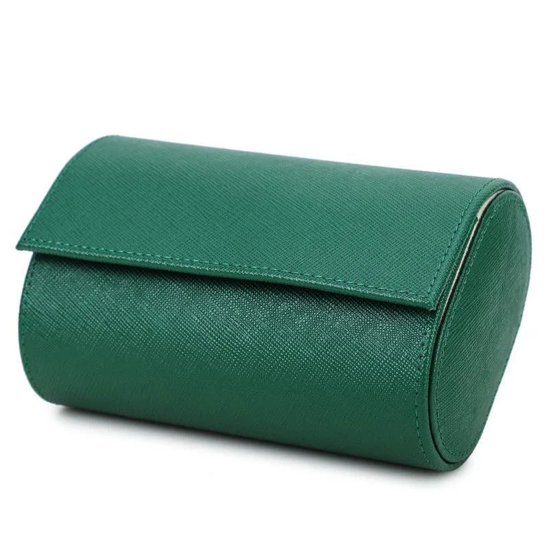 Woosir Trend Leather Watch Roll Case for 2 Watches