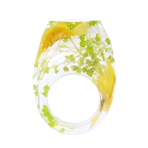 Yellow & Green Dried Flower Ring