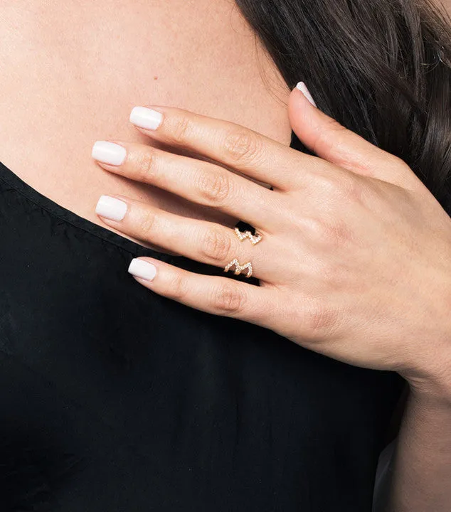 Yellow and Pink Sapphire Stacked Dagger Ring | Yellow Gold