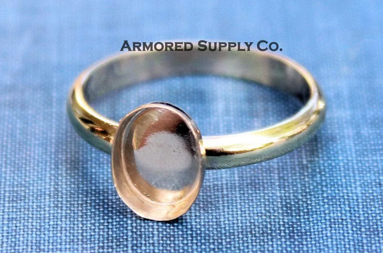 Yellow Gold Filled Oval Bezel Comfort Ring Band blank