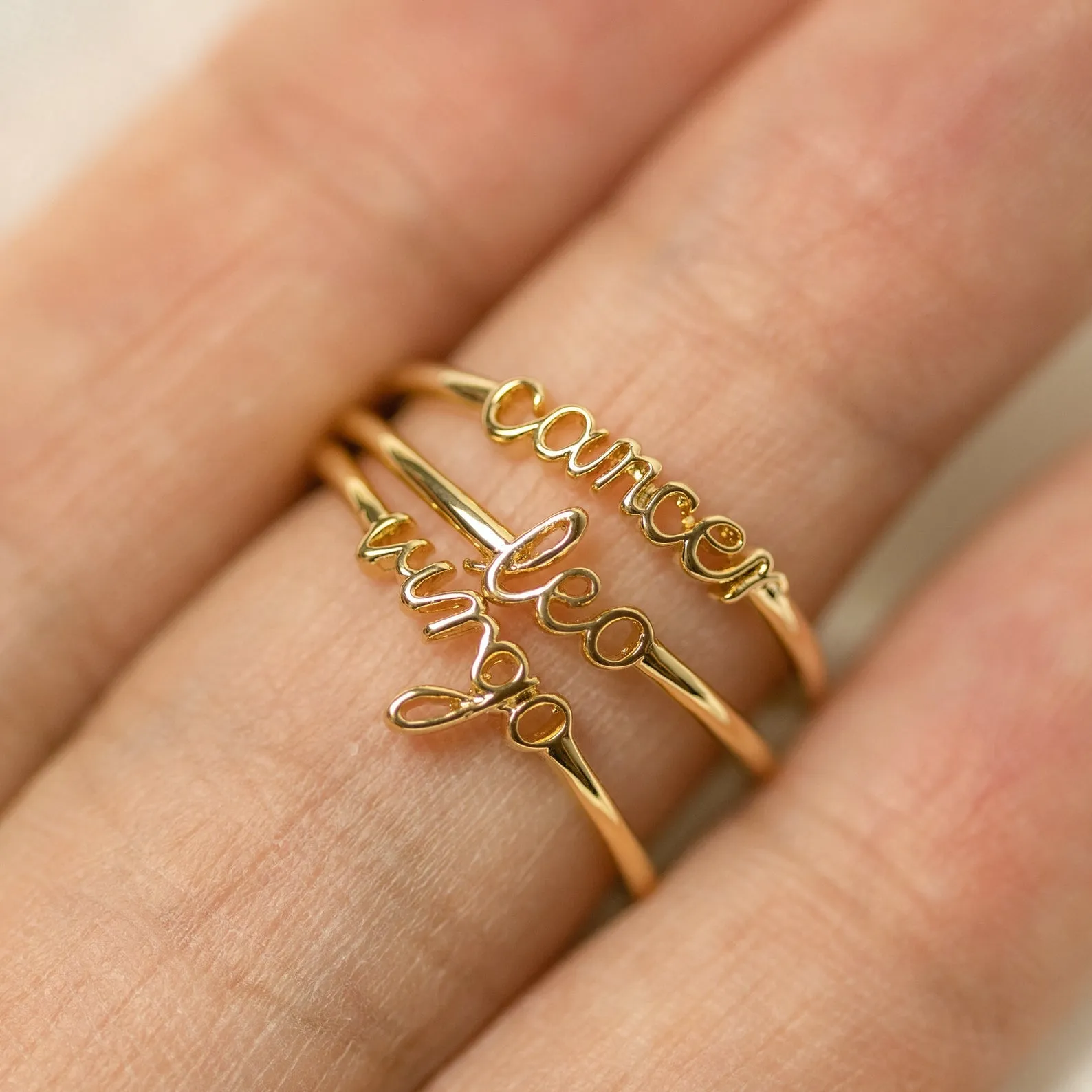 Zodiac Mini Rings-One size fits all- (Select your sign)
