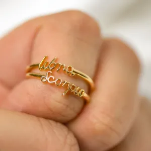 Zodiac Mini Rings-One size fits all- (Select your sign)